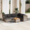 vidaXL 8 Piece Garden Sofa Set with Cushions Grey Poly Rattan