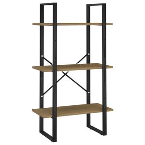 vidaXL Storage Shelf | Natural wood and black | Solid pine wood and metal