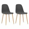 vidaXL Dining Chairs 2 pcs Dark Grey Fabric