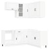vidaXL Kitchen Unit PORTO 8 pcs White Engineered Wood