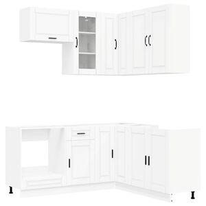 vidaXL Kitchen Unit PORTO 8 pcs White Engineered Wood