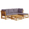 vidaXL 5 Piece Garden Lounge Set with Cushions Solid Wood Acacia