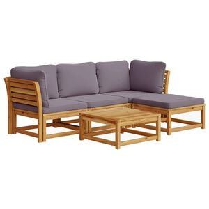 vidaXL 5 Piece Garden Lounge Set with Cushions Solid Wood Acacia