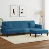 vidaXL 2 Piece Sofa Set with Pillows Blue Velvet