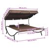 vidaXL Outdoor Lounge Bed with Canopy and Pillows Brown
