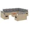 vidaXL 13 Piece Garden Sofa Set with Cushions Mix Beige Poly Rattan