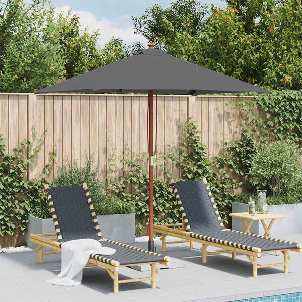 vidaXL Garden Parasol with Wooden Pole 150x200 cm Anthracite