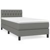 vidaXL Box Spring Bed with Mattress Dark Grey 100x200 cm Fabric