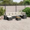 vidaXL 8 Piece Garden Sofa Set with Cushions Black Poly Rattan