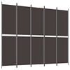 vidaXL 6-Panel Room Divider Brown 300x220 cm Fabric