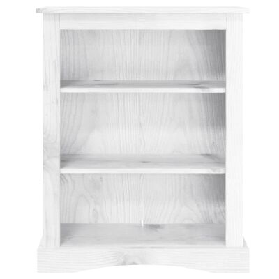 vidaXL 3-Tier Bookcase Mexican Pine Corona Range White 81x29x100 cm