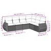 vidaXL 6 Piece Garden Sofa Set with Cushions Grey Poly Rattan