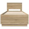 vidaXL Bed Frame with Headboard Sonoma Oak 90 x 190 cm Engineered Wood