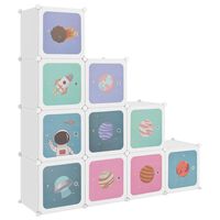 vidaXL Cube Storage Cabinet for Kids with 10 Cubes White PP