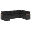 vidaXL 8 Piece Garden Sofa Set with Cushions Black Poly Rattan
