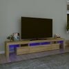 vidaXL TV Cabinet with LED Lights Sonoma Oak 230x36.5x40 cm