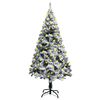 vidaXL Artificial Christmas Tree | Green with flocked white snow | PVC, Steel