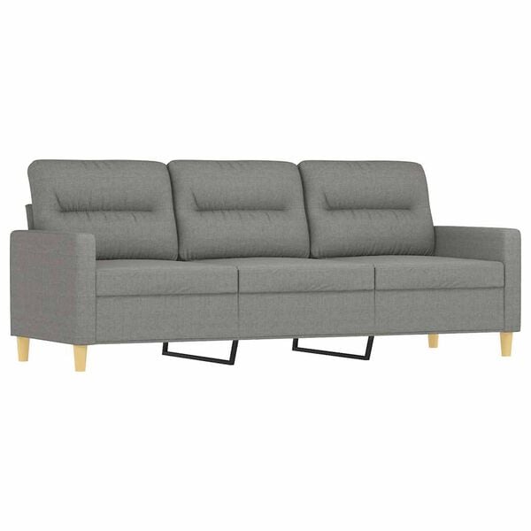vidaXL 3-Seater Sofa with Footstool Dark Grey 180 cm Fabric
