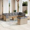 vidaXL 13 Piece Garden Sofa Set with Cushions Beige Poly Rattan