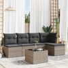 vidaXL 6 Piece Garden Sofa Set with Cushions Grey Poly Rattan