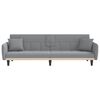 vidaXL Sofa Bed with Cup Holders Light Grey Fabric
