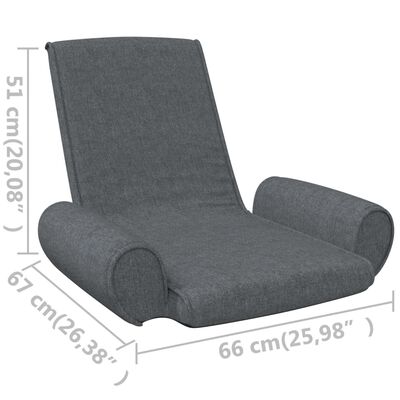 vidaXL Folding Floor Chair Dark Grey Fabric