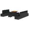 vidaXL Garden Sofa Set 10 pcs 9-Seater Black Poly rattan