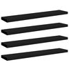 vidaXL Floating Wall Shelves 4 pcs Black 120x23.5x3.8 cm MDF