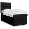 vidaXL Box Spring Bed with Mattress Black King Single Fabric