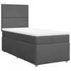 vidaXL Box Spring Bed with Mattress Dark Grey King Single Fabric