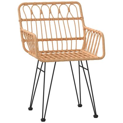 vidaXL Garden Chairs 2 pcs with Armrest 56x64x80 cm PE Rattan