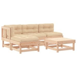 vidaXL 5 Piece Garden Lounge Set with Cushions Solid Wood