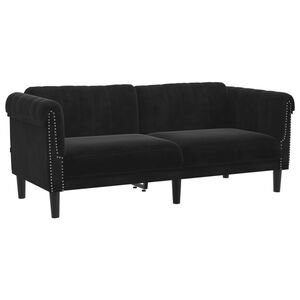 vidaXL Sofa 2-Seater Black Velvet