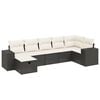 vidaXL 7 Piece Garden Sofa Set with Cushions Black Poly Rattan