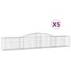 vidaXL Arched Gabion Baskets 5 pcs 400x50x60/80 cm Galvanised Iron
