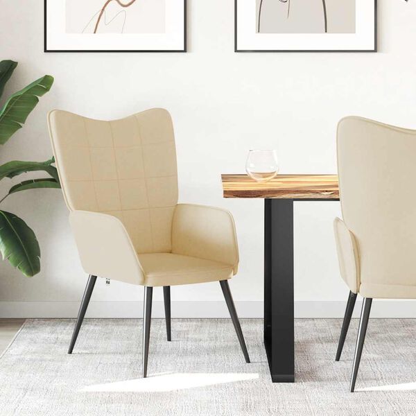 vidaXL Relaxing Chair Cream Fabric