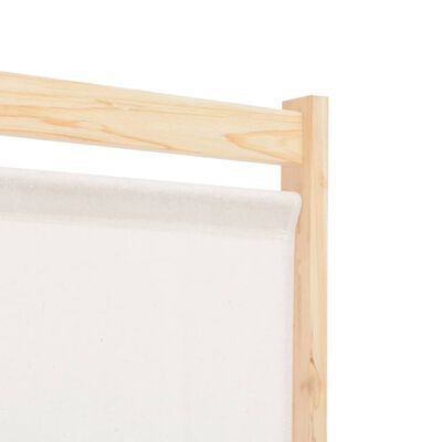 vidaXL 6-Panel Room Divider Cream 240x170x4 cm Fabric