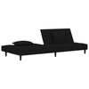 vidaXL 2-Seater Sofa Bed with Two Pillows Black Velvet