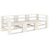 vidaXL Garden Pallet Sofa White 3-Seater Wood