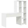 vidaXL Desk with Shelf White 138.5 x 55 x 143 cm Engineered Wood