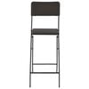 vidaXL Folding Bar Chairs 2 pcs HDPE and Steel Brown Rattan Look