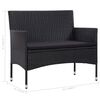 vidaXL 4 Piece Garden Lounge Set with Cushions Poly Rattan Black