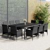 vidaXL 11 Piece Garden Dining Set Poly Rattan Grey