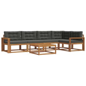 vidaXL Outdoor Sofa Set 6 pcs Natural and Anthracite