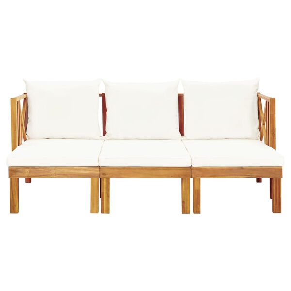 vidaXL 3-Seater Garden Bench with Cushions 179 cm Solid Acacia Wood