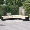vidaXL 8 Piece Garden Lounge Set with Cushions Poly Rattan Black