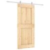 vidaXL Sliding Door Natural and White 90 x 210 cm Solid Pine Wood