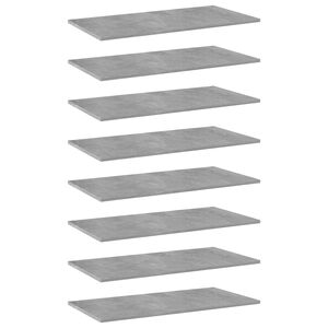 vidaXL Bookshelf Boards 8 pcs Concrete Grey 80x40x1.5 cm Engineered Wood