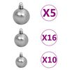 vidaXL Upside-down Artificial Pre-lit Christmas Tree with Ball Set 210 cm