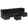 vidaXL 8 Piece Garden Sofa Set with Cushions Black Poly Rattan
